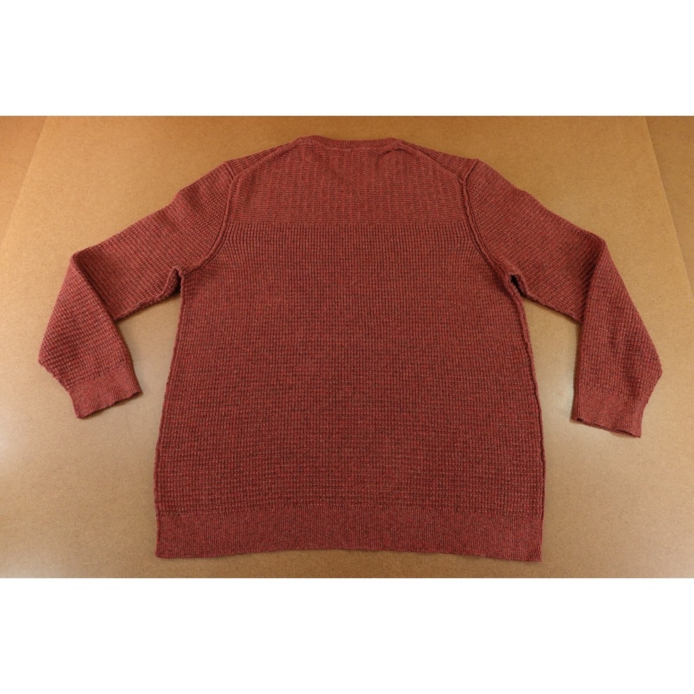Tommy Bahama Mens Size XXXL Deep Red Marl Chunky Knit V Neck Pullover Sweater - Picture 3 of 8